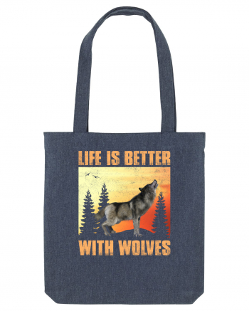 Life Is Better With Wolves Midnight Blue