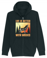 Life Is Better With Wolves Hanorac cu fermoar Unisex Connector