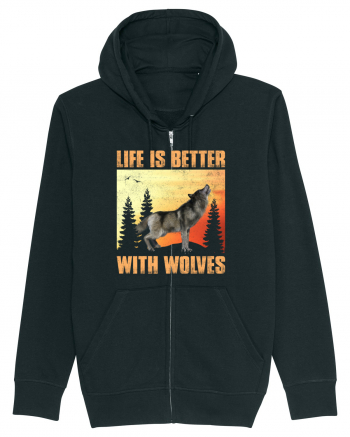 Life Is Better With Wolves Black