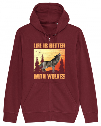 Life Is Better With Wolves Burgundy