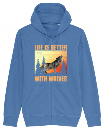 Life Is Better With Wolves Bright Blue