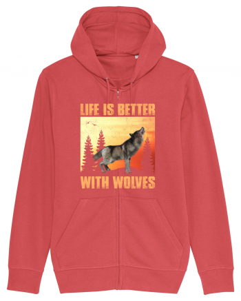 Life Is Better With Wolves Carmine Red