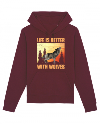 Life Is Better With Wolves Burgundy