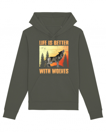 Life Is Better With Wolves Khaki