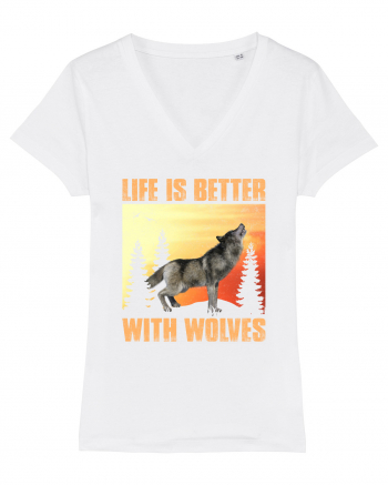 Life Is Better With Wolves White