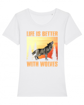 Life Is Better With Wolves White