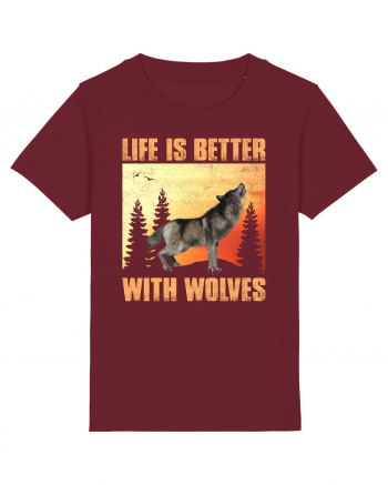 Life Is Better With Wolves Burgundy