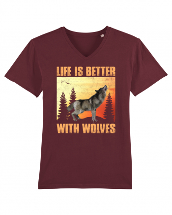 Life Is Better With Wolves Burgundy