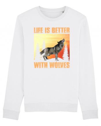 Life Is Better With Wolves White