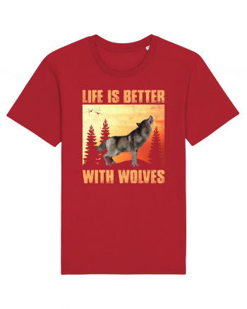 Life Is Better With Wolves Red