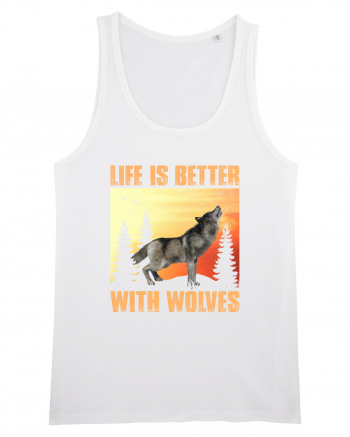 Life Is Better With Wolves White