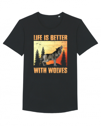 Life Is Better With Wolves Black