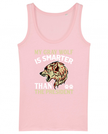 My Gray Wolf Is Smarter Than The President Cotton Pink