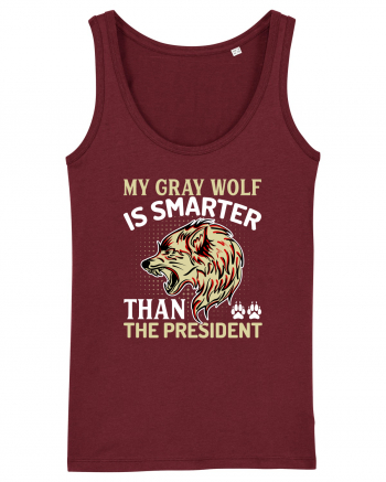 My Gray Wolf Is Smarter Than The President Burgundy