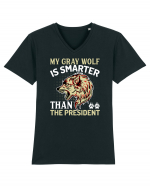 My Gray Wolf Is Smarter Than The President Tricou mânecă scurtă guler V Bărbat Presenter