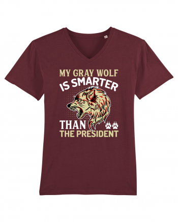 My Gray Wolf Is Smarter Than The President Burgundy