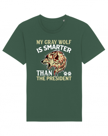 My Gray Wolf Is Smarter Than The President Bottle Green