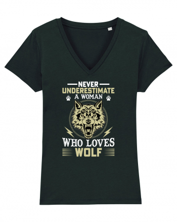 Never underestimate a woman who loves wolf Black