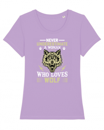 Never underestimate a woman who loves wolf Lavender Dawn