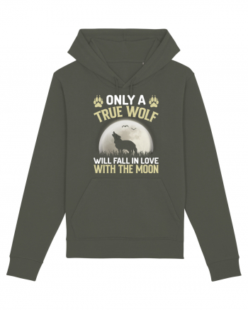 Only a true wolf will fall in love with the moon Khaki