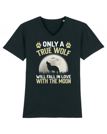 Only a true wolf will fall in love with the moon Black