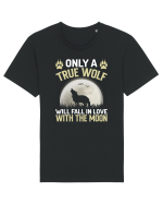 Only a true wolf will fall in love with the moon Tricou mânecă scurtă Unisex Rocker