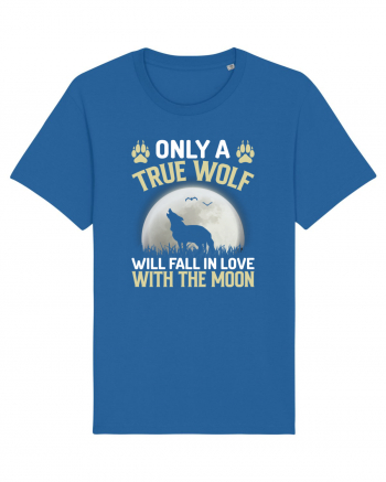 Only a true wolf will fall in love with the moon Royal Blue