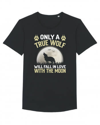 Only a true wolf will fall in love with the moon Black