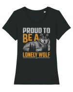 Proud to be a lonely wolf Tricou mânecă scurtă guler larg fitted Damă Expresser