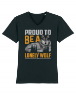 Proud to be a lonely wolf Tricou mânecă scurtă guler V Bărbat Presenter