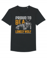 Proud to be a lonely wolf Tricou mânecă scurtă guler larg Bărbat Skater