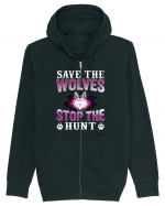 Save The Wolves Stop The Hunt Hanorac cu fermoar Unisex Connector