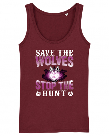 Save The Wolves Stop The Hunt Burgundy