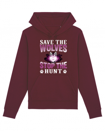 Save The Wolves Stop The Hunt Burgundy