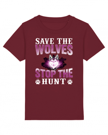 Save The Wolves Stop The Hunt Burgundy