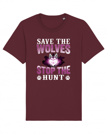 Save The Wolves Stop The Hunt Burgundy