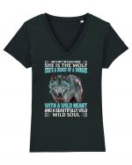 She is not the black sheep She is the wolf Tricou mânecă scurtă guler V Damă Evoker