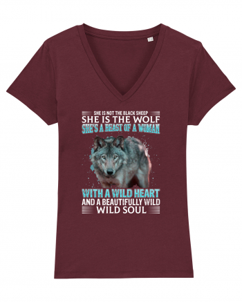 She is not the black sheep She is the wolf Burgundy