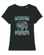 She is not the black sheep She is the wolf Tricou mânecă scurtă guler larg fitted Damă Expresser