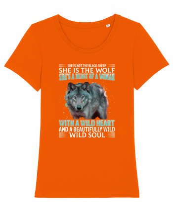 She is not the black sheep She is the wolf Bright Orange