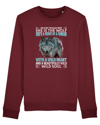 She is not the black sheep She is the wolf Burgundy