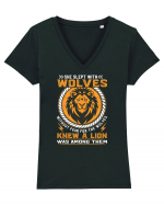 She Slept With Without Fear For The Wolves Tricou mânecă scurtă guler V Damă Evoker