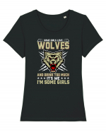 Some girls love wolves and drink too much Tricou mânecă scurtă guler larg fitted Damă Expresser