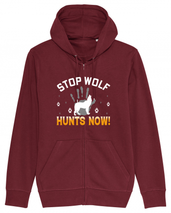 Stop Wolf Hunts Now Burgundy