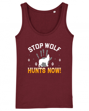 Stop Wolf Hunts Now Burgundy