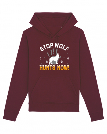 Stop Wolf Hunts Now Burgundy