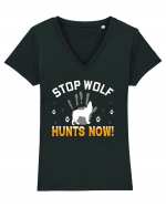 Stop Wolf Hunts Now Tricou mânecă scurtă guler V Damă Evoker