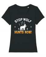 Stop Wolf Hunts Now Tricou mânecă scurtă guler larg fitted Damă Expresser