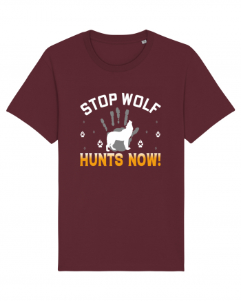 Stop Wolf Hunts Now Burgundy