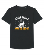 Stop Wolf Hunts Now Tricou mânecă scurtă guler larg Bărbat Skater